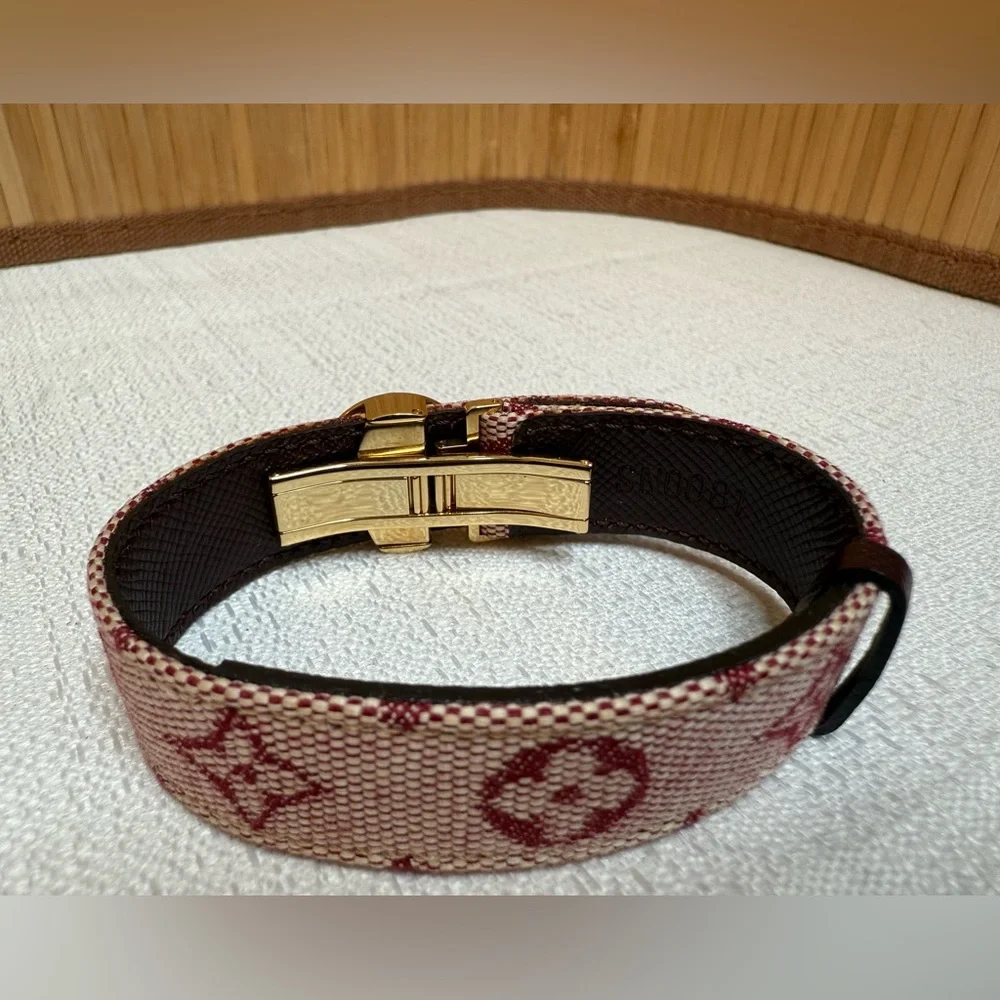Louis Vuitton Pink and Gold tone Flower Bracelet